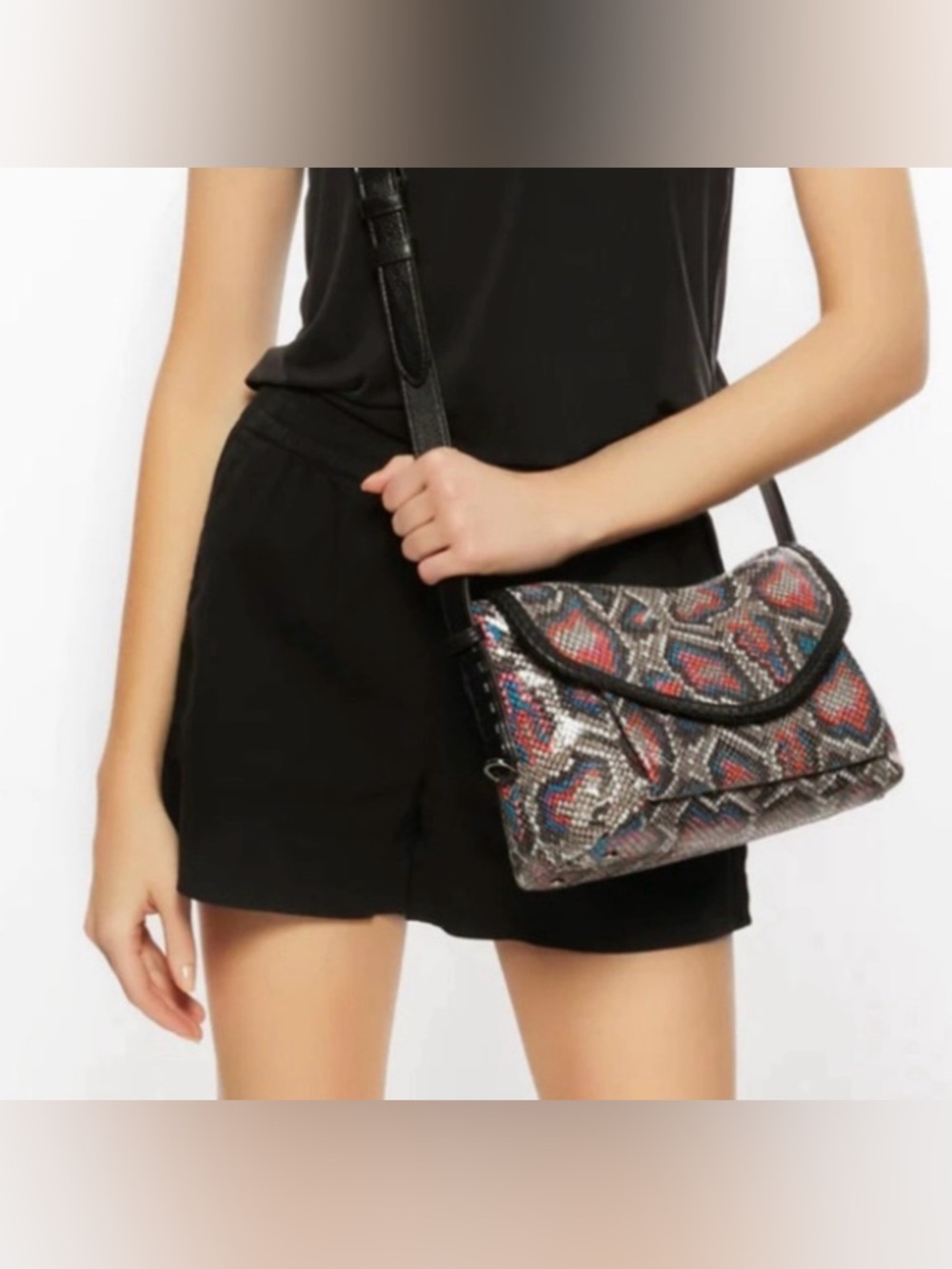 Aimee Kestenberg All For Love Summer Vibes Snake Leather Crossbody Purse Handbag